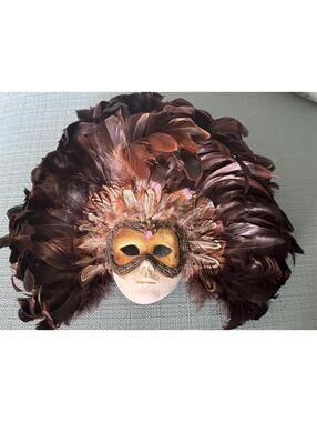 Vintage Marega Renzo Venetian Carnival Mask ~ Original Label!